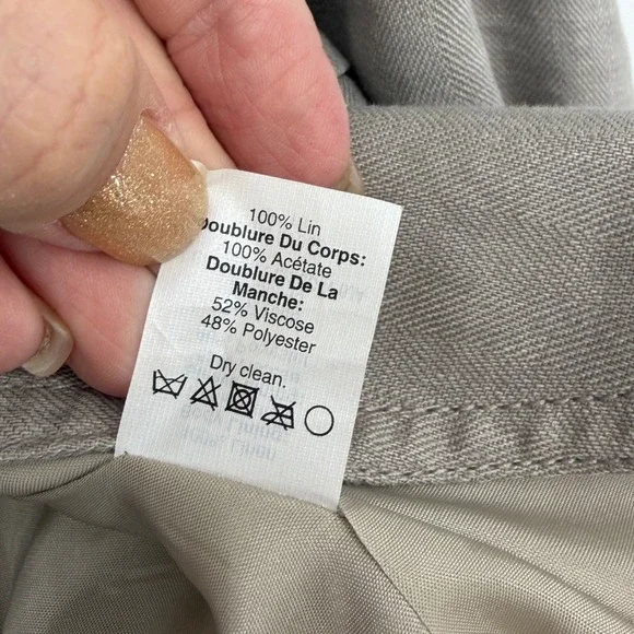 J. Crew Linen Blend Blazer Taupe Gray Single Breasted Womens Size 6 Work Classic